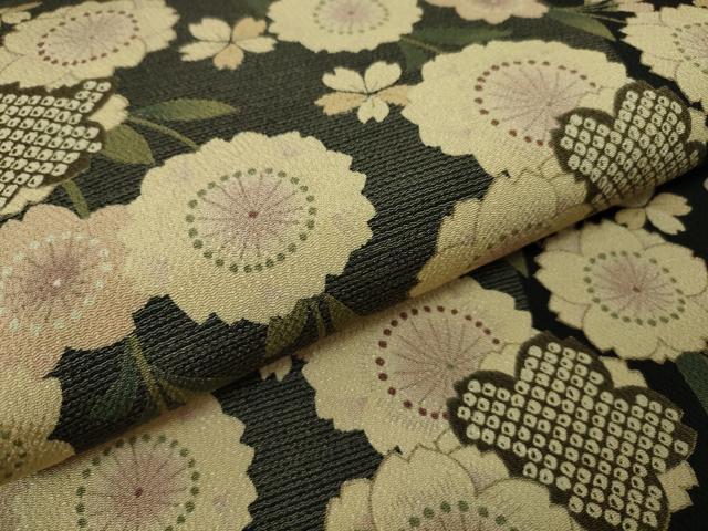 平和屋本店■極上 九寸名古屋帯 枝垂れ桜 紫黒色地 鬼しぼ縮緬 逸品 DZAA4818kh5