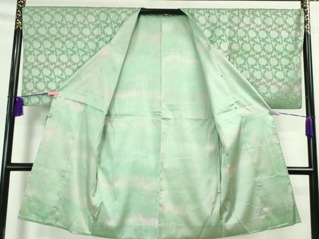 平和屋本店■極上 道行コート ロング丈 リバーシブル 紗袷 花唐草紋紗 暈し染め 逸品 DZAA4853kh5