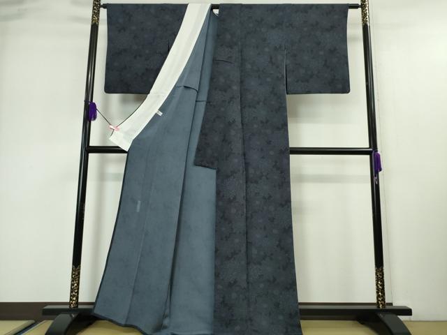 平和屋本店▽極上 重要無形文化財 人間国宝 中村勇二郎 江戸小紋 単衣 名物裂花文 鬼しぼ縮緬 逸品 DZAA4874kh5