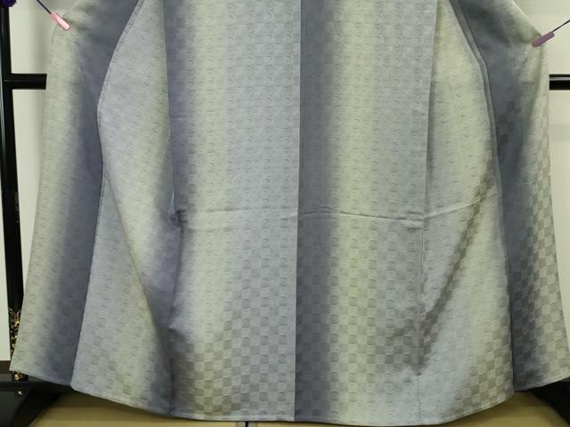 平和屋本店▽極上 お召 単衣 麻の葉間道 逸品 DZAA4920kh5