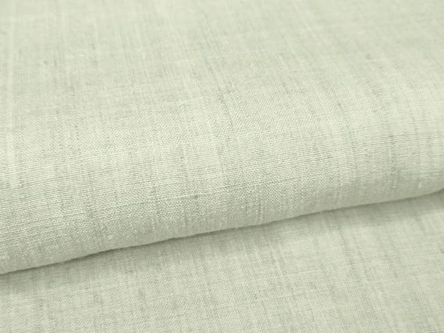 平和屋本店●極上 男性 本場結城紬 重要無形文化財 キングサイズ 色無地 白梅鼠色 逸品 未使用 DZAA4949kh5