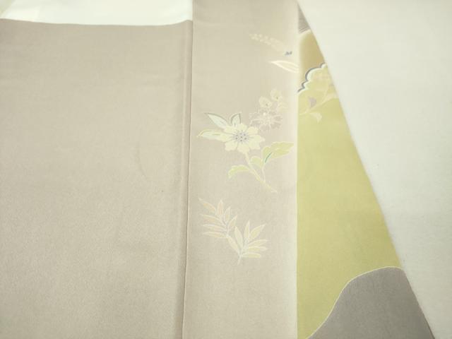 平和屋本店●極上 創業460年・千總 訪問着 刺繍 吉祥花文 薄梅鼠色地 金彩 松坂屋扱い 逸品 未使用 DZAA4958kh5