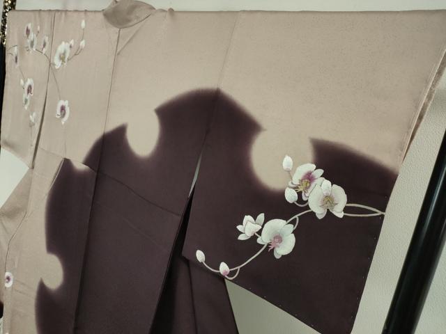 平和屋本店●極上 京の名門 じゅらく謹製 帝王紫 蘇州刺繍 訪問着 総刺繍 胡蝶蘭 雪輪 暈し染め 金銀糸 反端付き 逸品 未使用 DZAA4962kh5