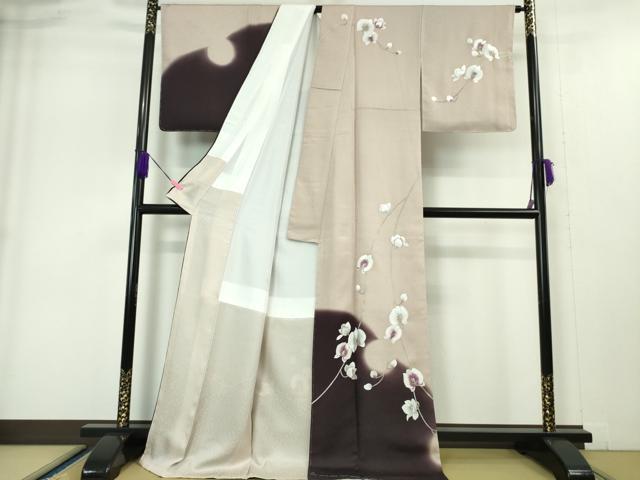 平和屋本店●極上 京の名門 じゅらく謹製 帝王紫 蘇州刺繍 訪問着 総刺繍 胡蝶蘭 雪輪 暈し染め 金銀糸 反端付き 逸品 未使用 DZAA4962kh5