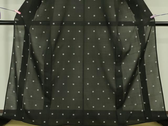 平和屋本店*極上 夏物 銀座もとじ 紗紬 色紙文 黒地 逸品 DZAA4979kh5