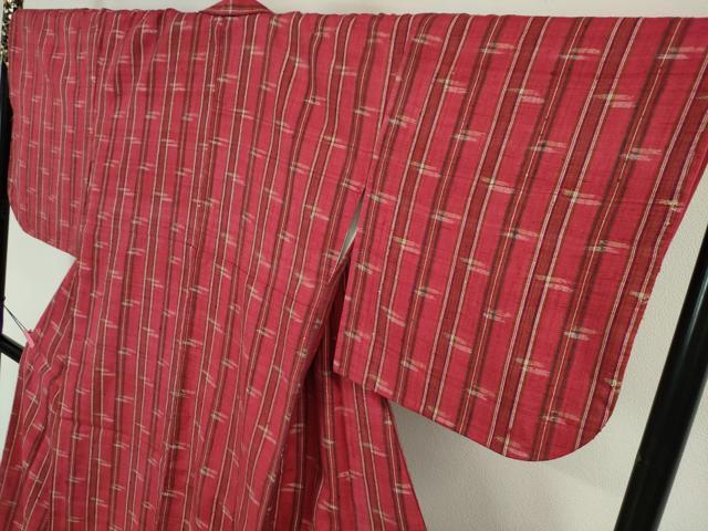 平和屋本店●極上 浦野理一 経節紬 絣間道 逸品 DZAA4999kh5