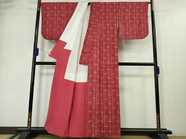 平和屋本店●極上 浦野理一 経節紬 絣間道 逸品 DZAA4999kh5