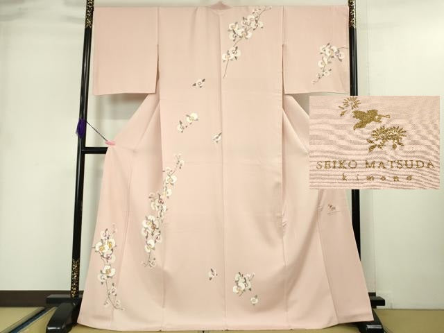 平和屋本店■極上 松田聖子 SEIKO MATSUDA 訪問着 胡蝶蘭 虹色地 金彩 ロング丈 逸品 DZAA5008kh5