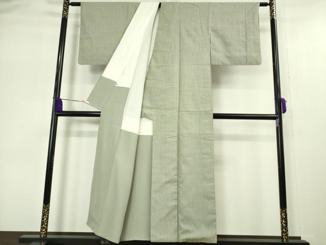 平和屋本店■極上 本場結城紬 重要無形文化財 縞 ゑり善扱い 証紙付き 逸品 DZAA5032kh5