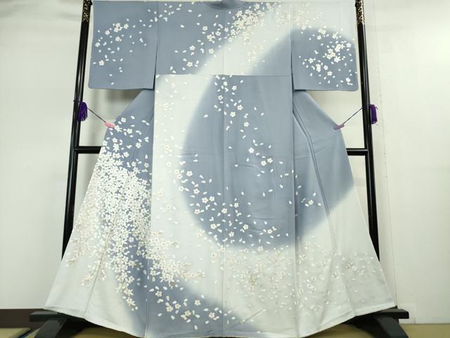 平和屋本店●極上 訪問着 総刺繍 舞桜 暈し染め 金糸 逸品 DZAA5056kh5