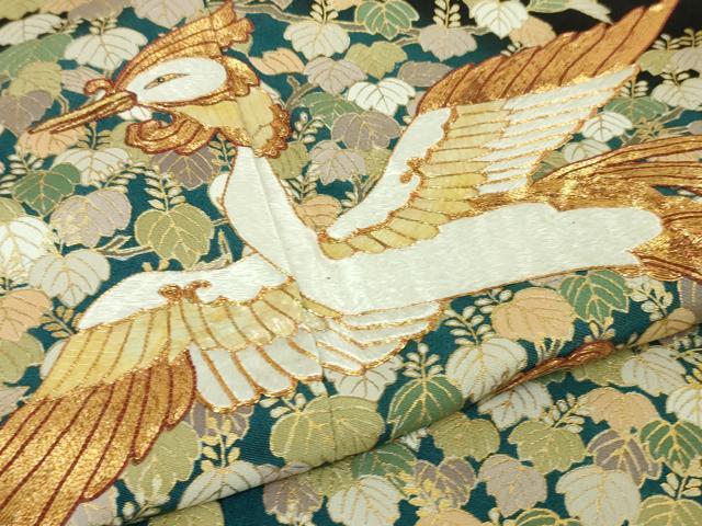 平和屋本店●極上 創業460年・千總 黒留袖 螺鈿 駒刺繍 鳳凰 菊 暈し染め 金彩 逸品 DZAA5057kh5