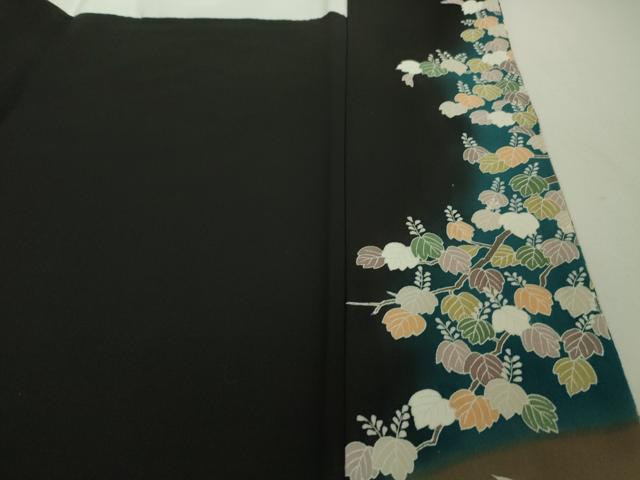 平和屋本店●極上 創業460年・千總 黒留袖 螺鈿 駒刺繍 鳳凰 菊 暈し染め 金彩 逸品 DZAA5057kh5