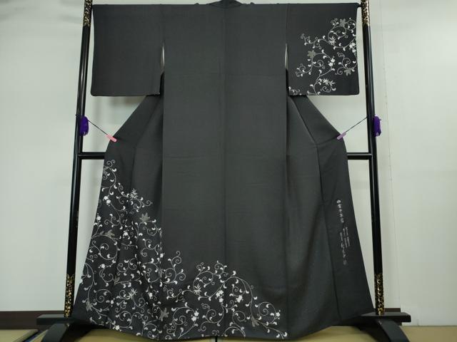 平和屋本店●極上 金彩友禅 卓越技能者 名工 和田光正 訪問着 袋帯セット 花唐草文 白金千年箔 銀彩 銀通し地 さが美扱い 逸品 DZAA5060kh5