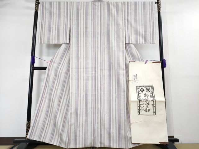 平和屋本店●極上 本場結城紬 重要無形文化財 奥順謹製 100亀甲 笹竹間道 心斎橋小大丸 たとう紙付き 逸品 DZAA5068kh5