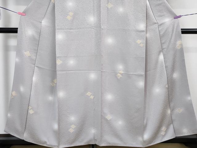 平和屋本店●極上 小紋 松葉菱文 蛍暈し 暁鼠色地 金彩 逸品 DZAA5093kh5