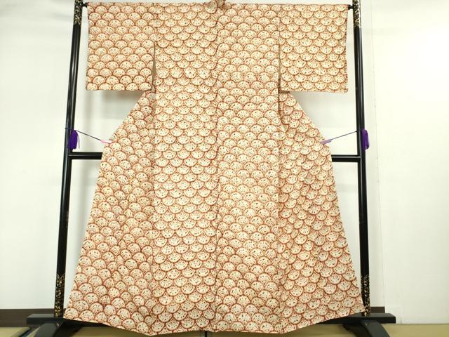 平和屋本店●極上 岩手の匠 草紫堂 南部絞り 茜染 綿 青海波 逸品 DZAA5094kh5