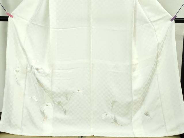 平和屋本店■極上 訪問着 総刺繍 カラー 市松地紋 金銀糸 ロング丈 逸品 未使用 DZAA5101kh5