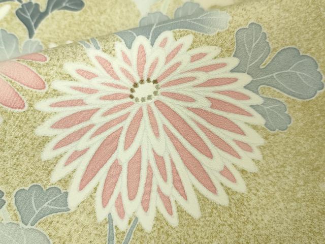 平和屋本店●極上 京友禅作家 山科春宣 訪問着 菊梅文 青朽葉色地 暈し染め 逸品 未使用 DZAA5204kh5