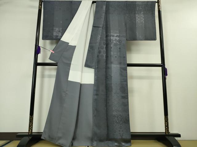 平和屋本店●極上 美空ひばり お召 色無地 吉祥花地紋 紅消鼠色 逸品 未使用 DZAA5205kh5