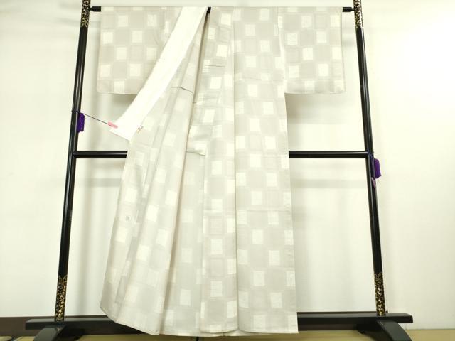 平和屋本店▽極上 小紋 単衣 作家物 変わり市松 逸品 未使用 DZAA5214kh5