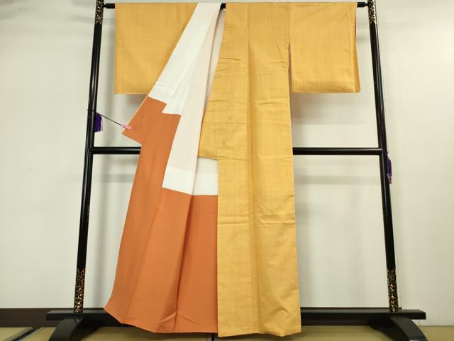 平和屋本店●極上 紅花紬 米沢 伝統工芸品 草木の色 米沢 白根沢謹製 証紙付き 逸品 未使用 DZAA5233kh5