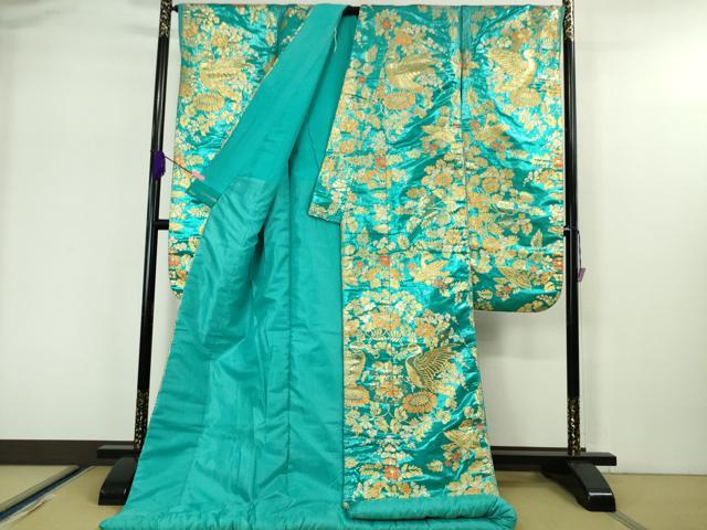 平和屋本店■極上 西陣 川島織物 色打掛 和装 婚礼 結婚式 花嫁 神社挙式 双鳥花文 金糸 逸品 DZAA5242kh5