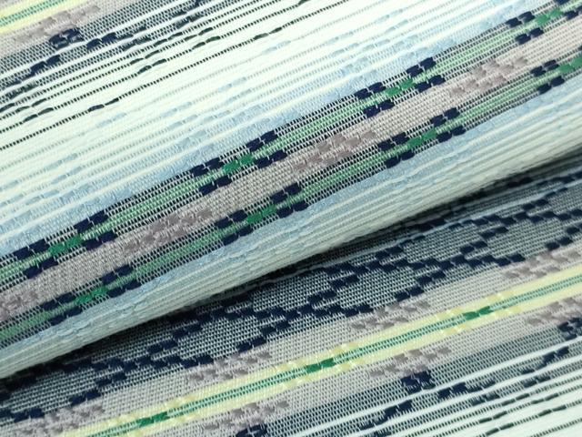 平和屋本店●極上 九寸開き名古屋帯 花織 紬地 間道 逸品 DZAA5317kh5