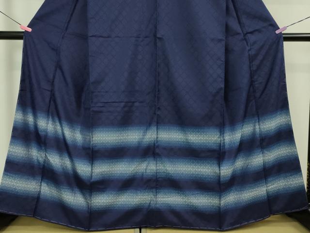 平和屋本店■極上 藍造り国選定無形文化財 藍師・佐藤昭人 訪問着 花織 逸品 未使用 DZAA5336kh5