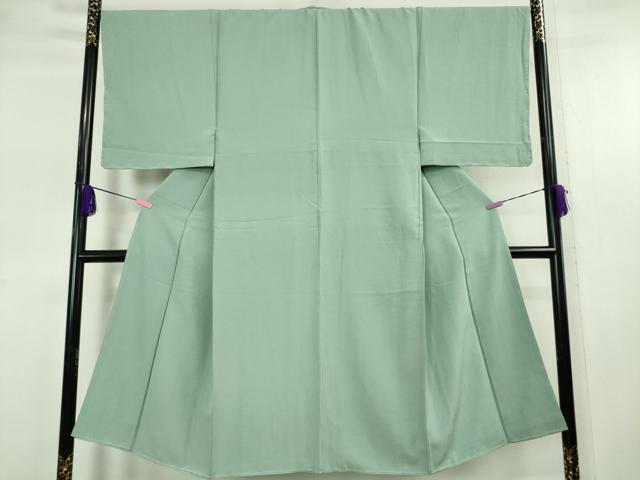 平和屋本店■極上 男性 色無地 錆青磁色 縮緬地 逸品 未使用 DZAA5372kh5