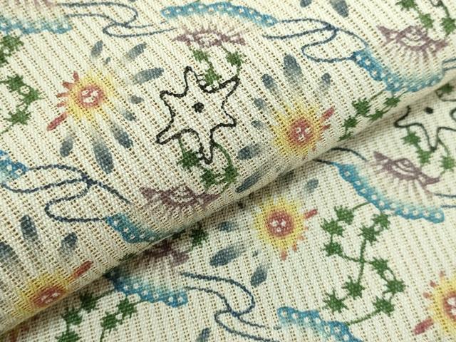 平和屋本店■最高級 夏物 城間栄順 本場琉球紅型 八寸名古屋帯 貝 花 麻 逸品 DZAA5453kh5
