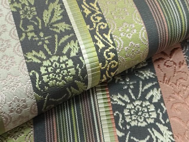 平和屋本店■極上 本場筑前博多織 草木染 手織工房 染匠:小森久 徳田義成 八寸名古屋帯 如水間道 証紙・共箱付き 逸品 DZAA5479kh5