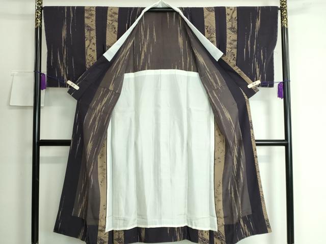 平和屋本店●上質な長襦袢 袷 草木間道 黒紅色地 逸品 未使用 DZAA5514kh5