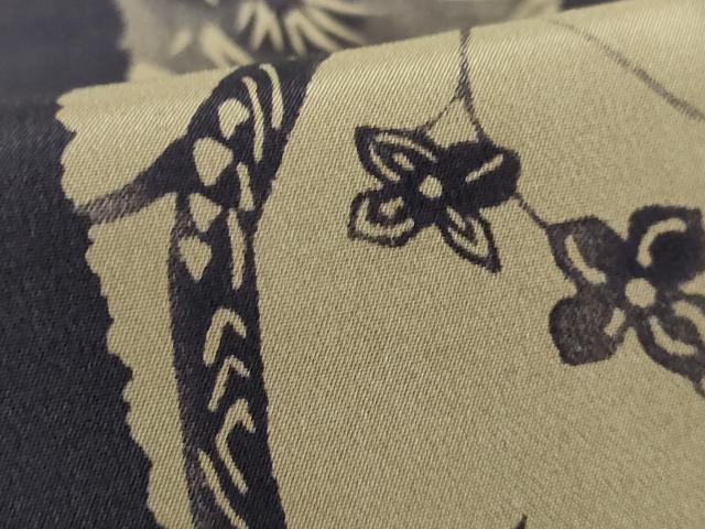平和屋本店●上質な長襦袢 袷 草木間道 黒紅色地 逸品 未使用 DZAA5514kh5