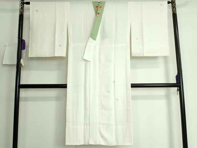 平和屋本店●上質な長襦袢 無双仕立て 刺繍 舞蝶文 半衿刺繍 蒸栗色地 鈴乃屋扱い 逸品 DZAA5528kh5