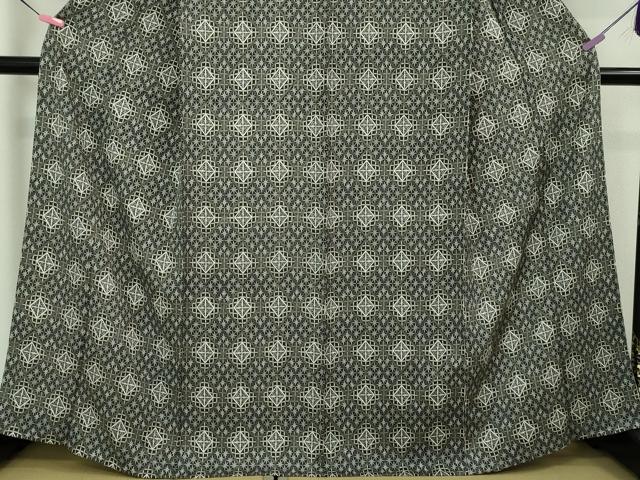平和屋本店■極上 創業140年 小糸染芸の四代目 小糸敏夫 小紋 単衣 菱文 反端付き 逸品 未使用 DZAA5549kh5