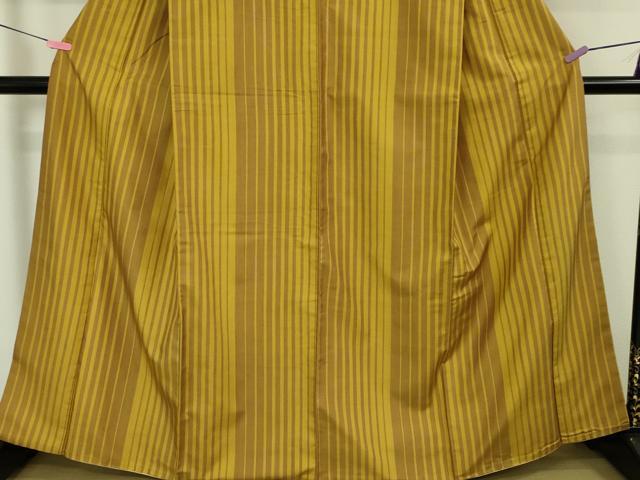 平和屋本店●極上 本場黄八丈 綾織 紬 間道 逸品 DZAA5554kh5