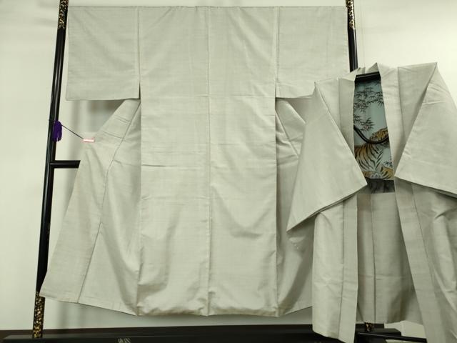 平和屋本店■極上 男性 本場大島紬 白大島 アンサンブル 長羽織 100亀甲 総詰め 羽裏・虎 逸品 DZAA5560kh5