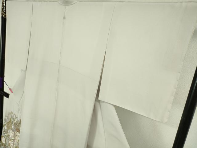 平和屋本店●極上 ブライダルファッションデザイナー・桂由美 色留袖 刺繍 吉祥花文 白梅鼠色地 金銀彩 逸品 未使用 DZAA5615kh5