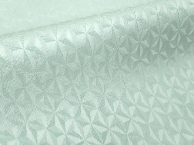 平和屋本店▽極上 博多織 お召 単衣 切子柄 白藍色地 逸品 DZAA5751kh5