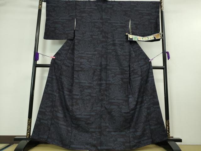平和屋本店■極上 本場結城紬 重要無形文化財 100亀甲 エ霞風景文 証紙付き 逸品 DZAA5775kh5