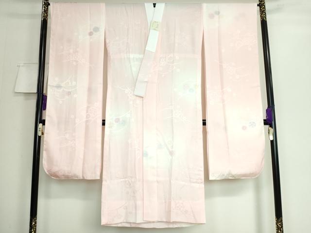 平和屋本店■振袖用長襦袢 無双仕立て 舞花地紋 暈し染め 逸品 未使用 DZAA5791kh5
