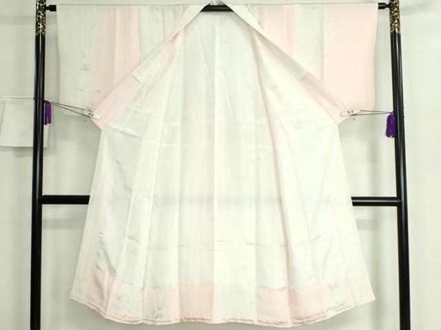 平和屋本店●上質な長襦袢 袷 手描き 枝花文 逸品 DZAA5793kh5