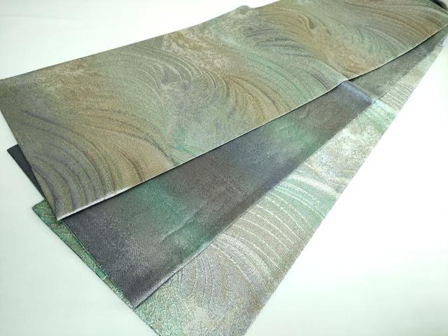 平和屋本店■極上 織の宝石・ダイヤモンドカット 佐波理綴 六通柄袋帯 応拳波頭定 金銀糸 証紙付き 逸品 DZAA5815kh5