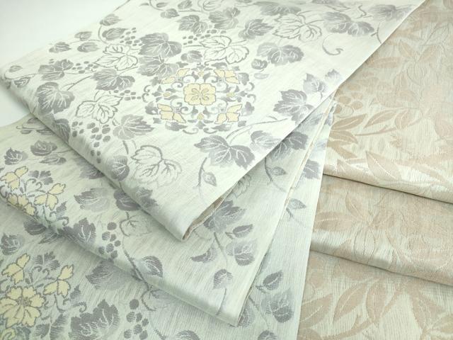 平和屋本店●極上 両面 全通柄袋帯 三重錦織 葡萄唐草文 逸品 DZAA5818kh5
