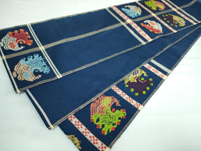 平和屋本店■最高級 龍村平蔵製 太鼓柄 本袋帯 甲比丹孔雀 金銀糸 逸品 DZAA5828kh5