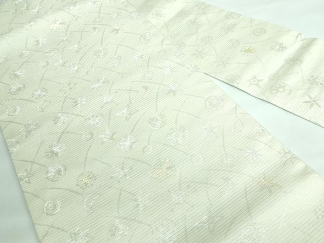 平和屋本店*極上 夏物 西陣 川島織物 九寸名古屋帯 星 三日月 金銀糸 蒸栗色地 逸品 DZAA5860kh5