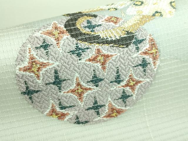 平和屋本店▽極上 太鼓柄袋帯 スリーシーズン帯 ピエロ 金糸 逸品 DZAA5870kh5