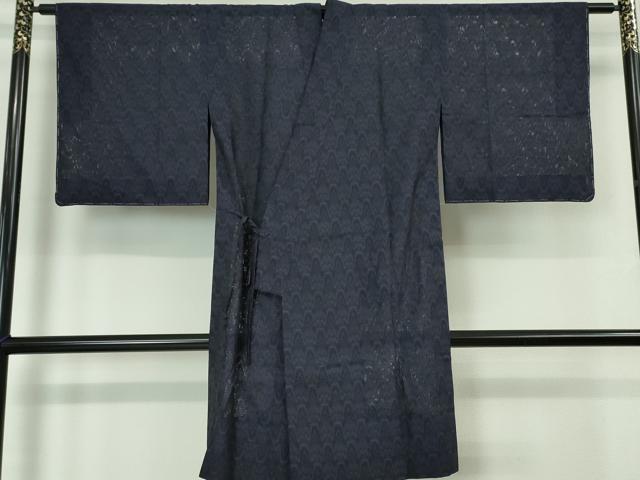 平和屋本店▽極上 道中着 スリーシーズン 春夏秋 塵除け ロング丈 紗 太子間道 濃紺地 逸品 未使用 DZAA5920kh5