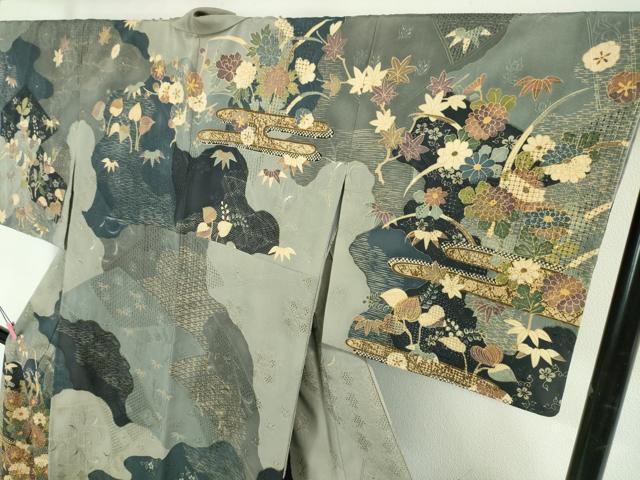 平和屋本店■極上 中国三大刺繍 スワトウ刺繍 汕頭刺繍 訪問着 吉祥花文 逸品 未使用 DZAA5954kh5