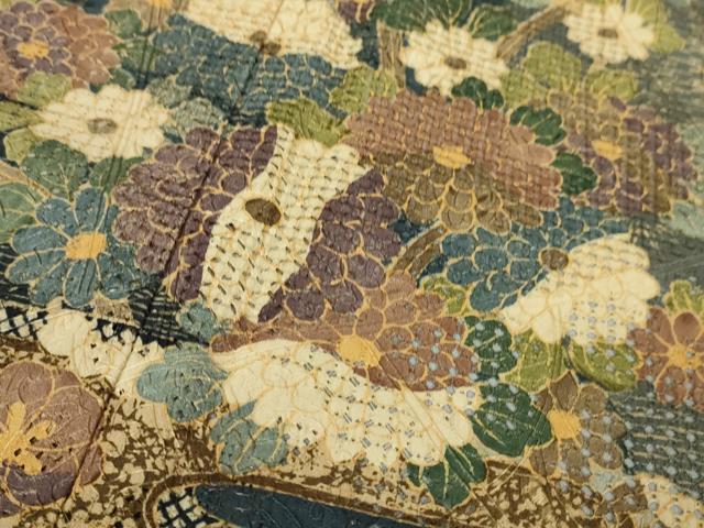 平和屋本店■極上 中国三大刺繍 スワトウ刺繍 汕頭刺繍 訪問着 吉祥花文 逸品 未使用 DZAA5954kh5